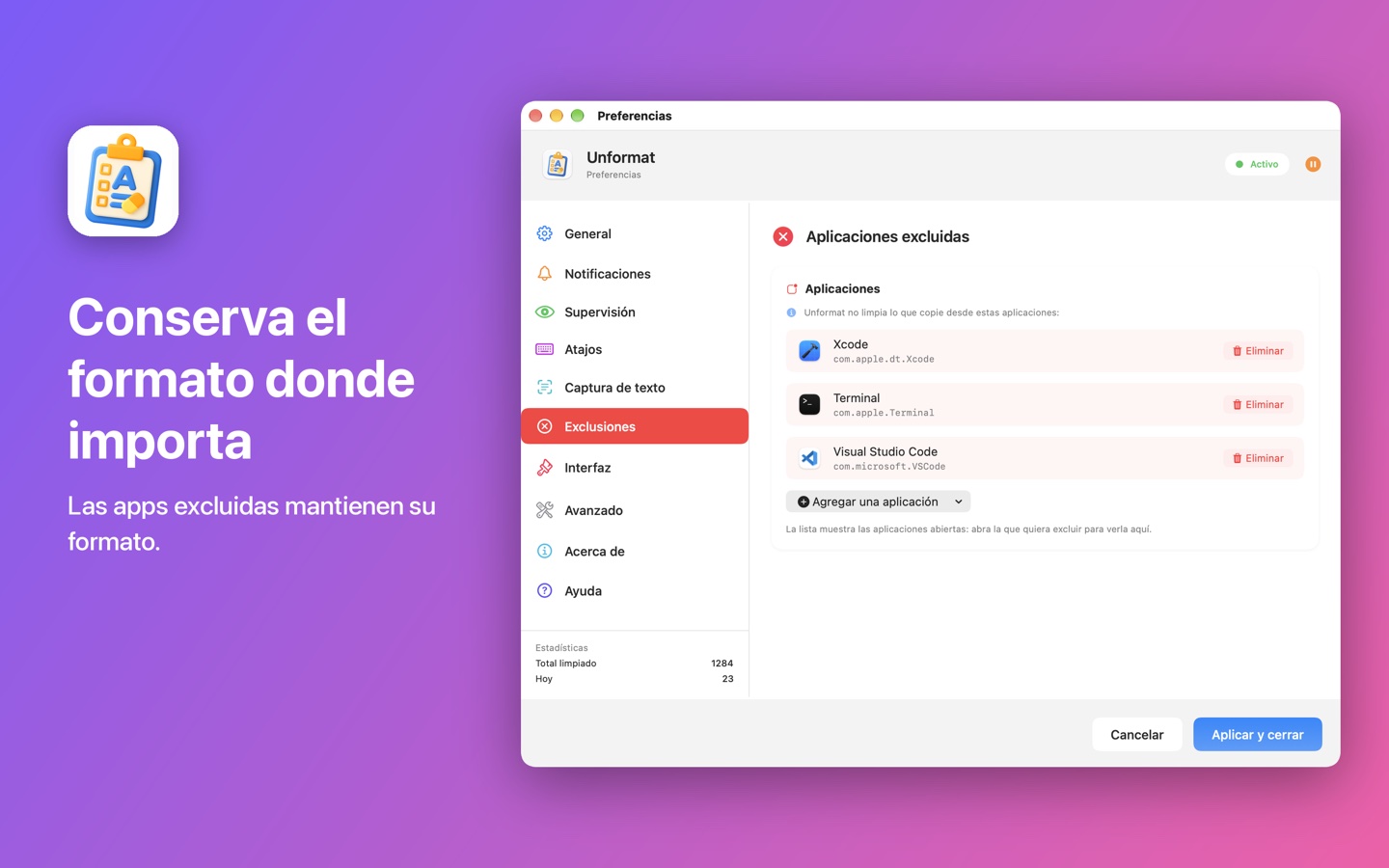 Las apps excluidas